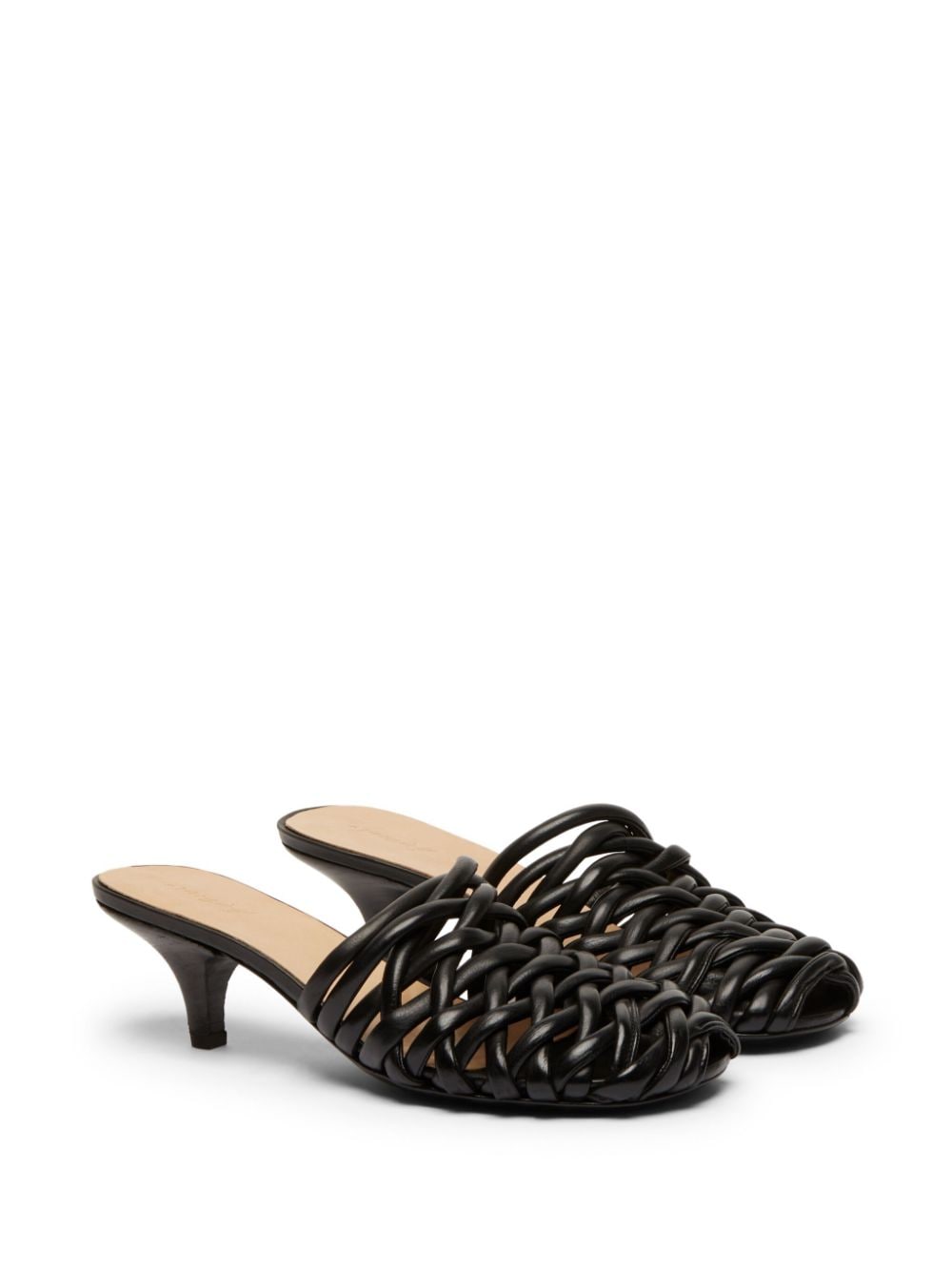 Shop Marsèll Braided Leather Mules In Black