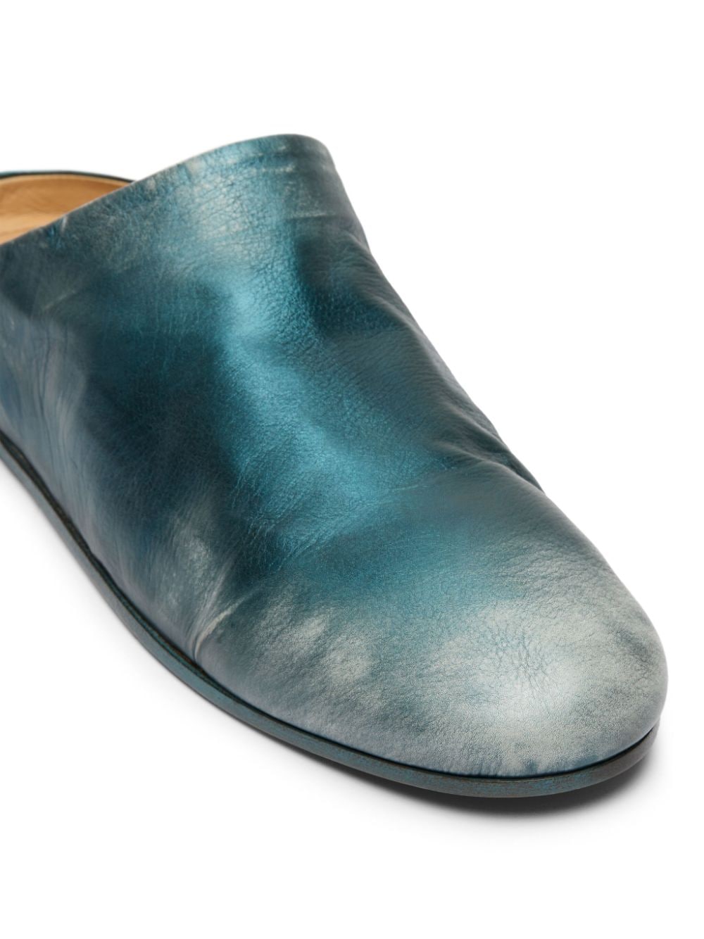 Shop Marsèll Round-toe Leather Mules In Blau