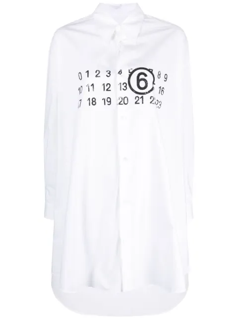 MM6 Maison Margiela logo-print cotton shirtdress