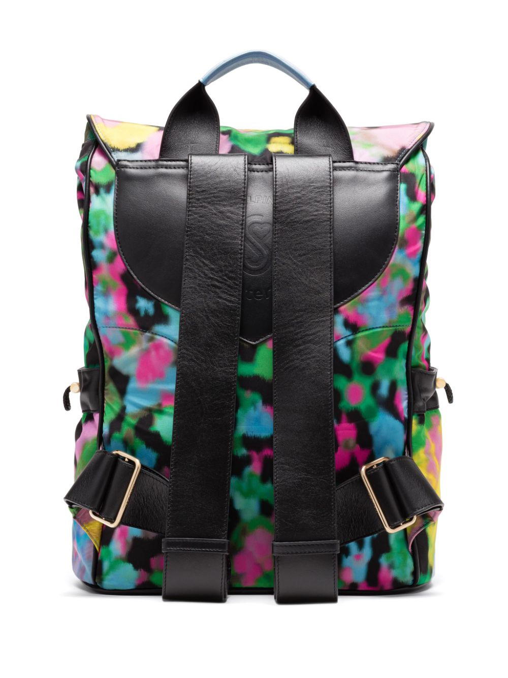 Shop Az Factory Abstract-print Buckled Backpack In Blue
