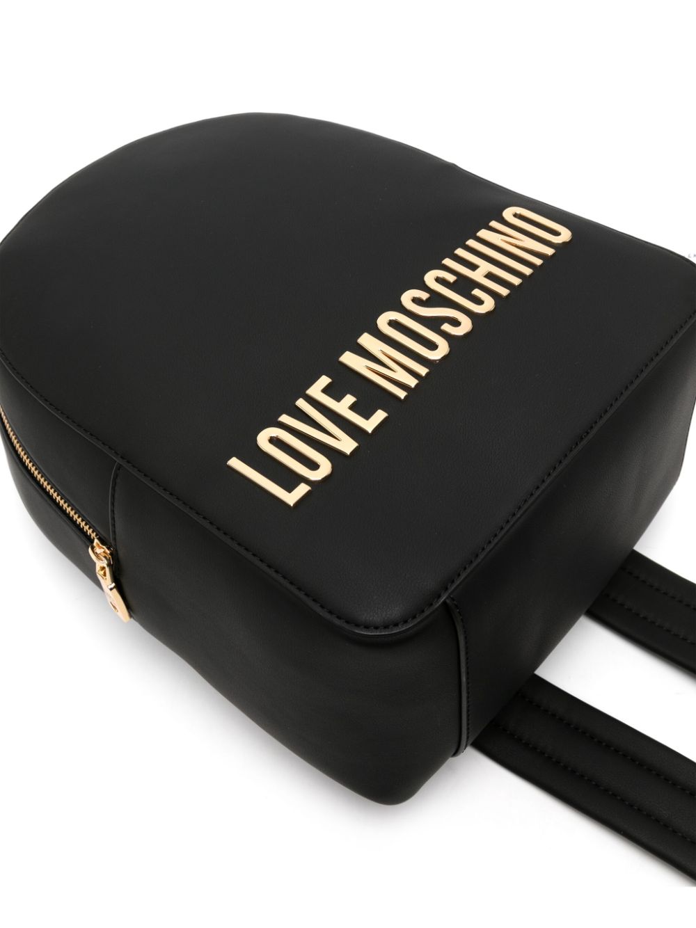 Shop Love Moschino Logo-plaque Leather Backpack In Black