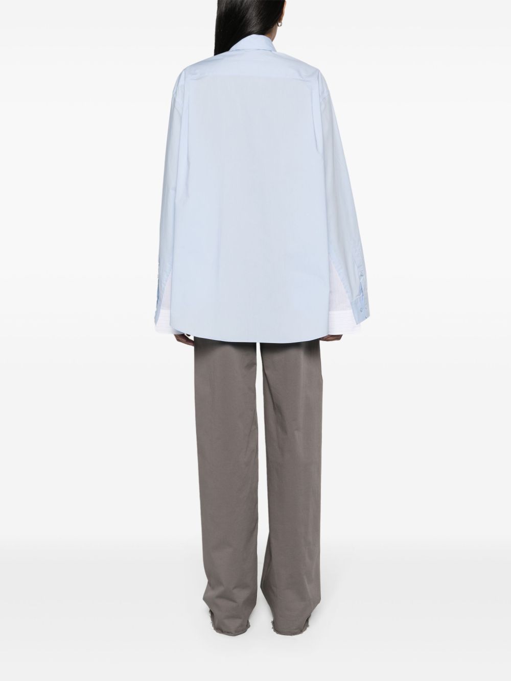 MM6 Maison Margiela Katoenen blouse met krijtstreep Blauw