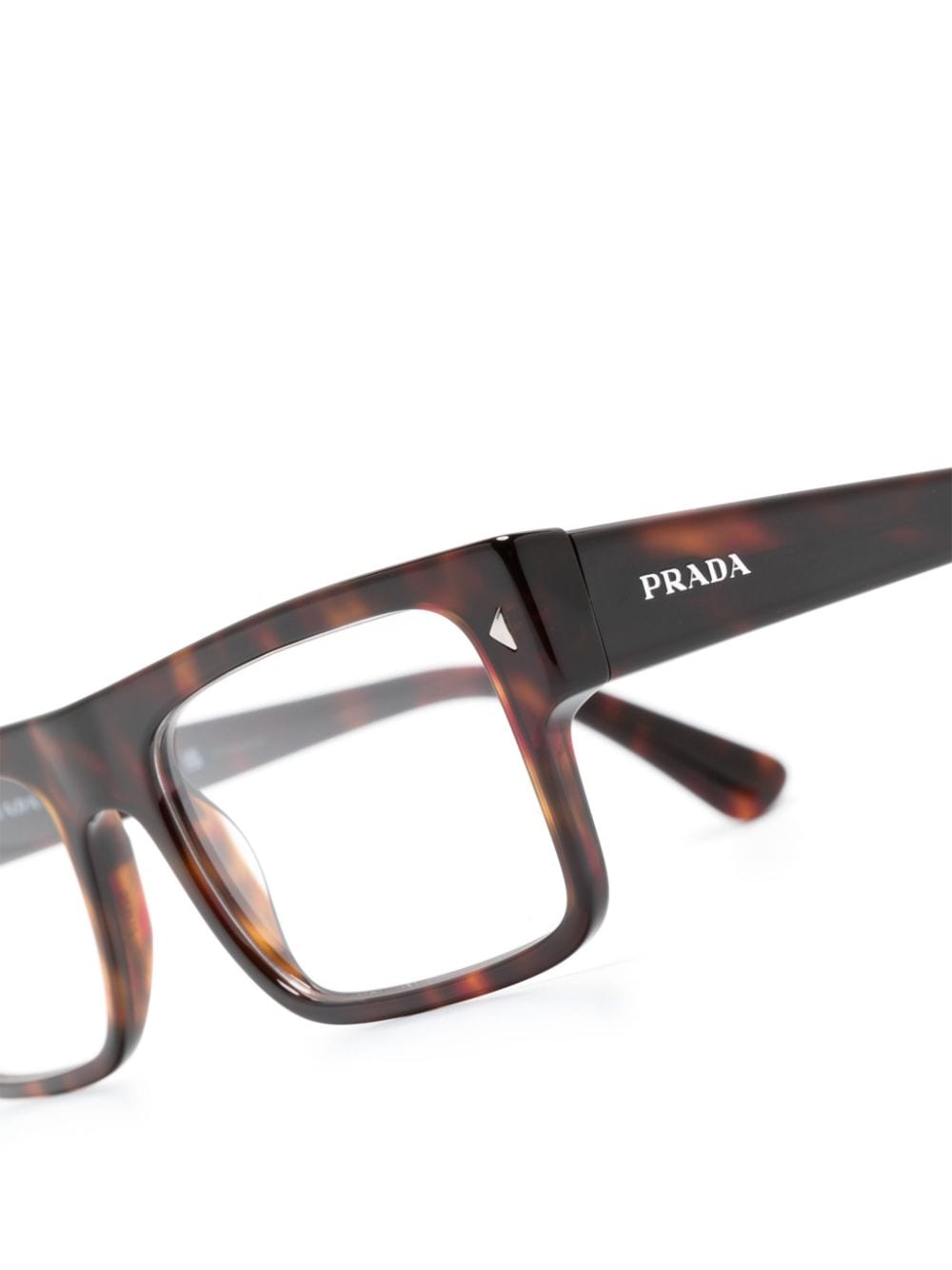 Shop Prada Logo-print Square-frame Glasses In Brown
