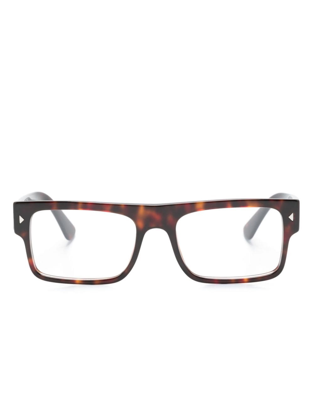 Prada Logo-print Square-frame Glasses In Brown