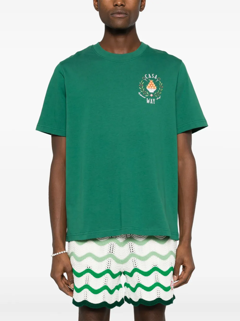 Casablanca T-shirt met print Groen