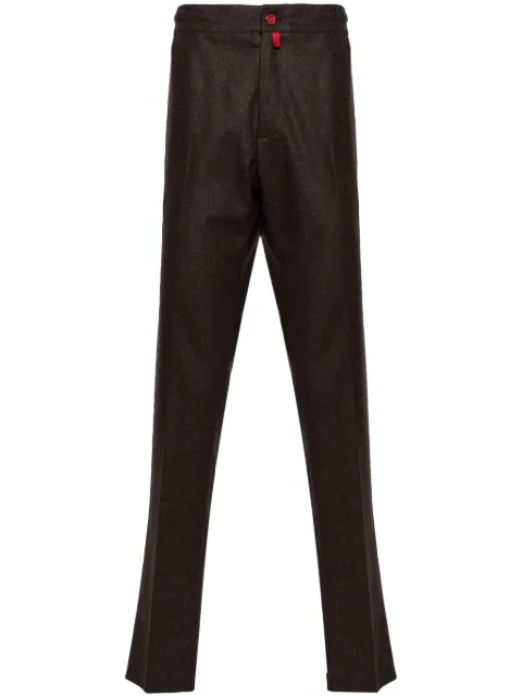 Kiton pantalones rectos con parche del logo