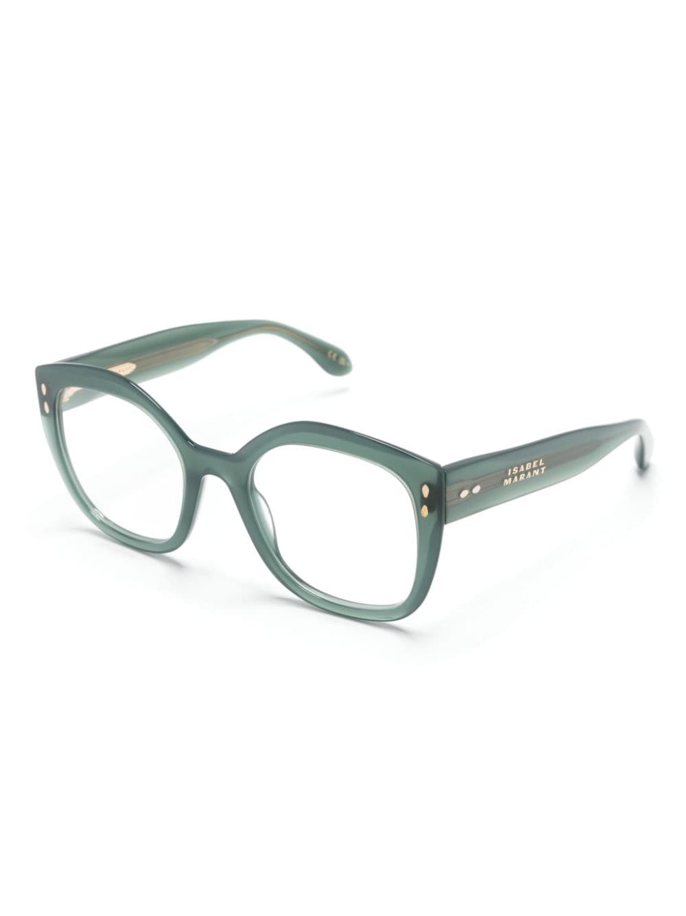 Isabel Marant Eyewear Bril met rond montuur en studs - Groen