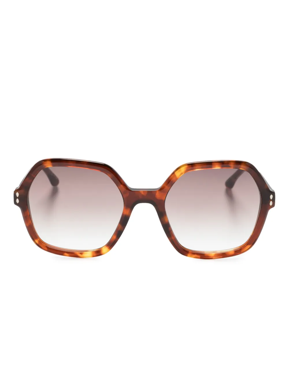Isabel Marant Eyewear Zonnebril met oversized montuur en logoprint Bruin