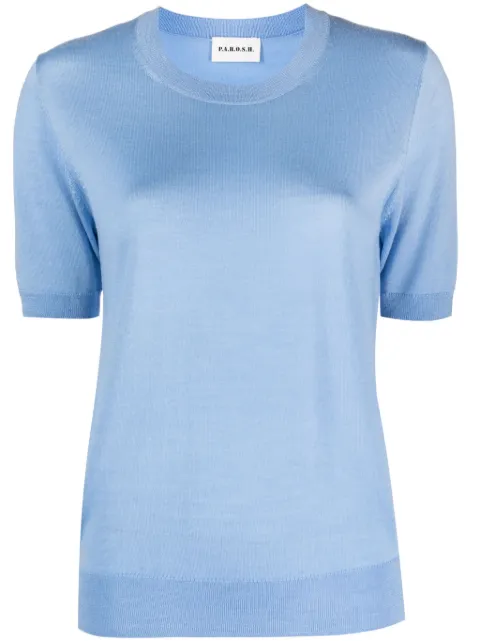 P.A.R.O.S.H. fine-knit short-sleeve jumper