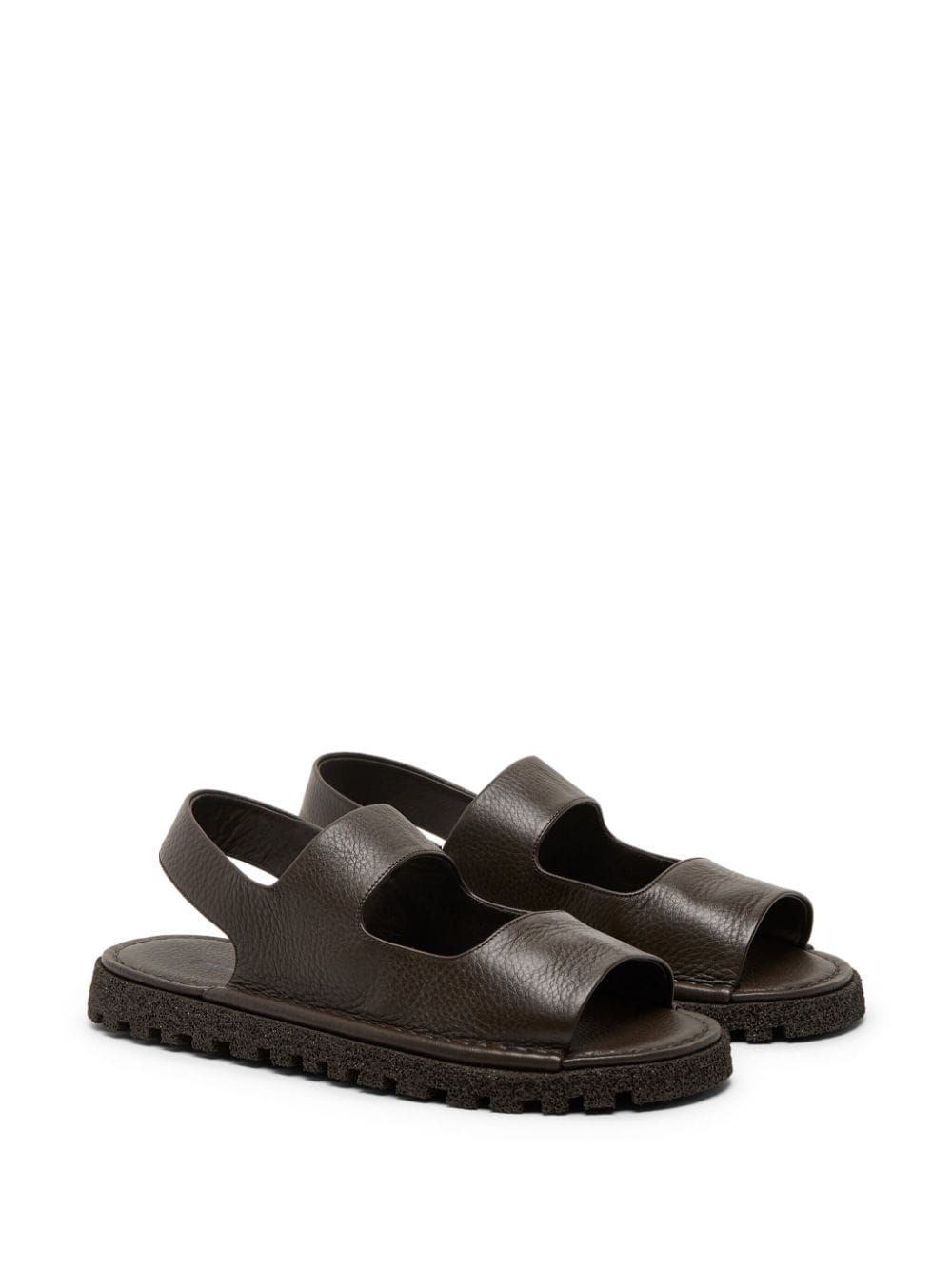 Shop Marsèll Cut-out Leather Sandals In Brown