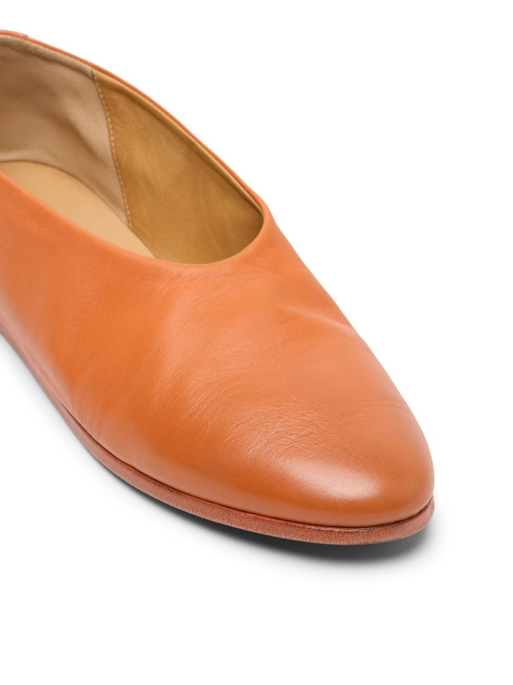 Shop Marsèll Coltellaccio Leather Ballerina Shoes In Orange