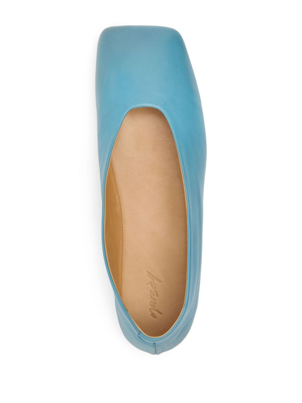 Shop Marsèll Spatolona Leather Ballerina Shoes In Blue