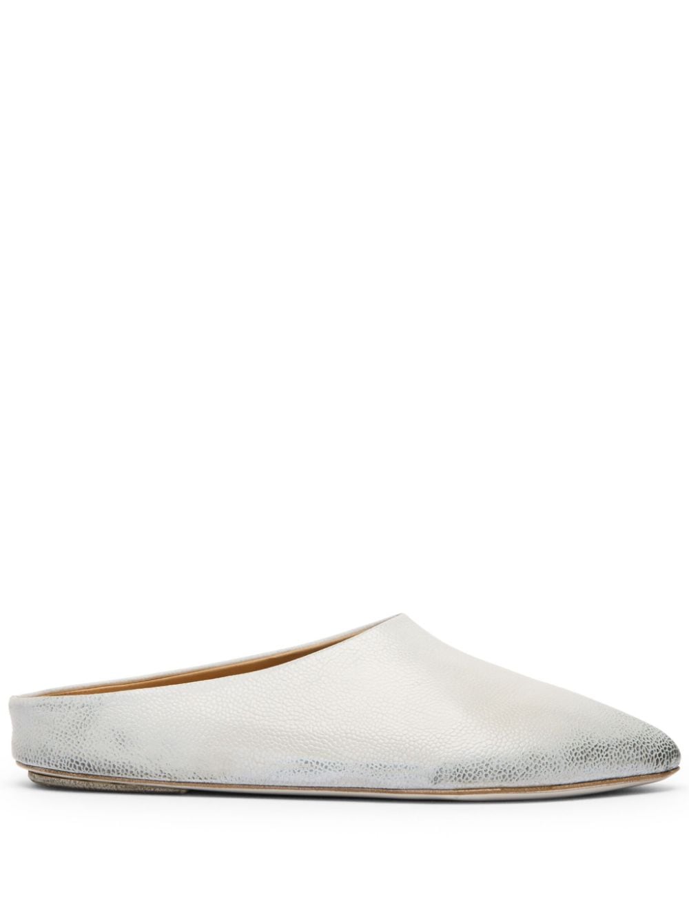 Marsèll Laminated Leather Mules In Silver