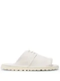 Marsèll lace-up panelled leather flip flops - White