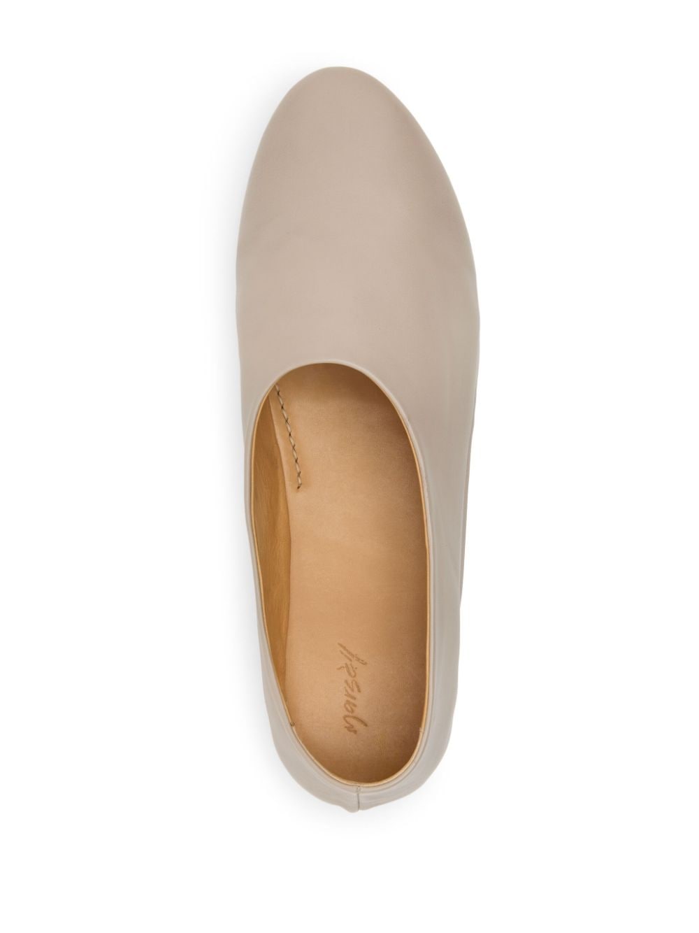 Shop Marsèll Coltellaccio Leather Ballerina Shoes In Grey