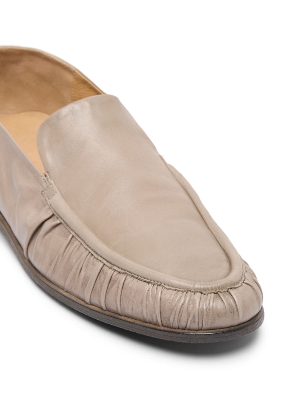 Shop Marsèll Crinkled-leather Loafers In Neutrals