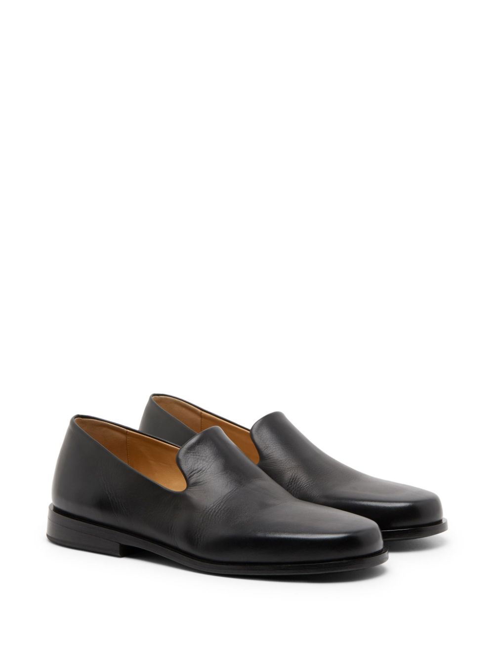 Shop Marsèll Almond-toe Leather Loafers In Black