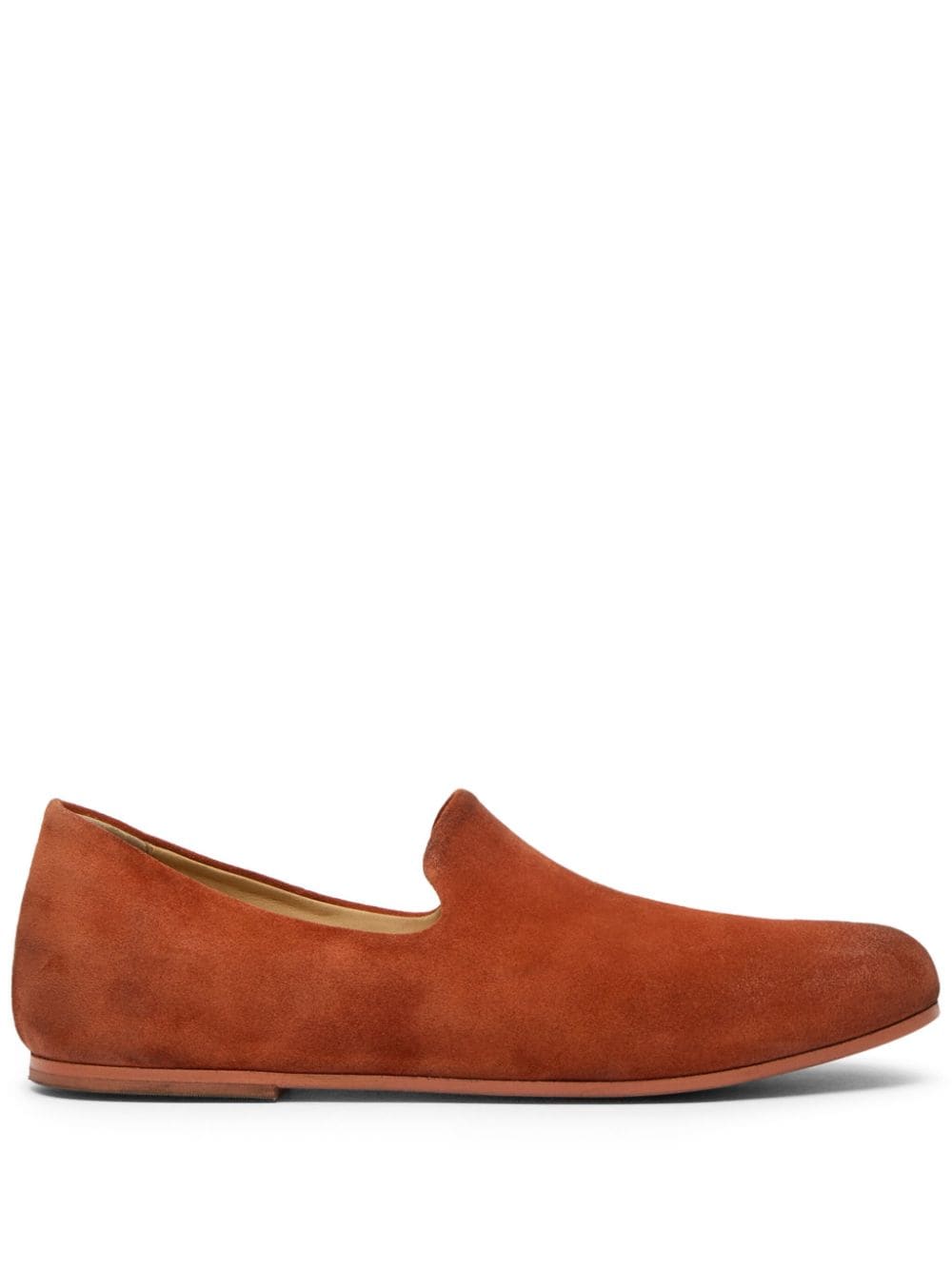 Marsèll Round-toe Suede Loafers In Orange