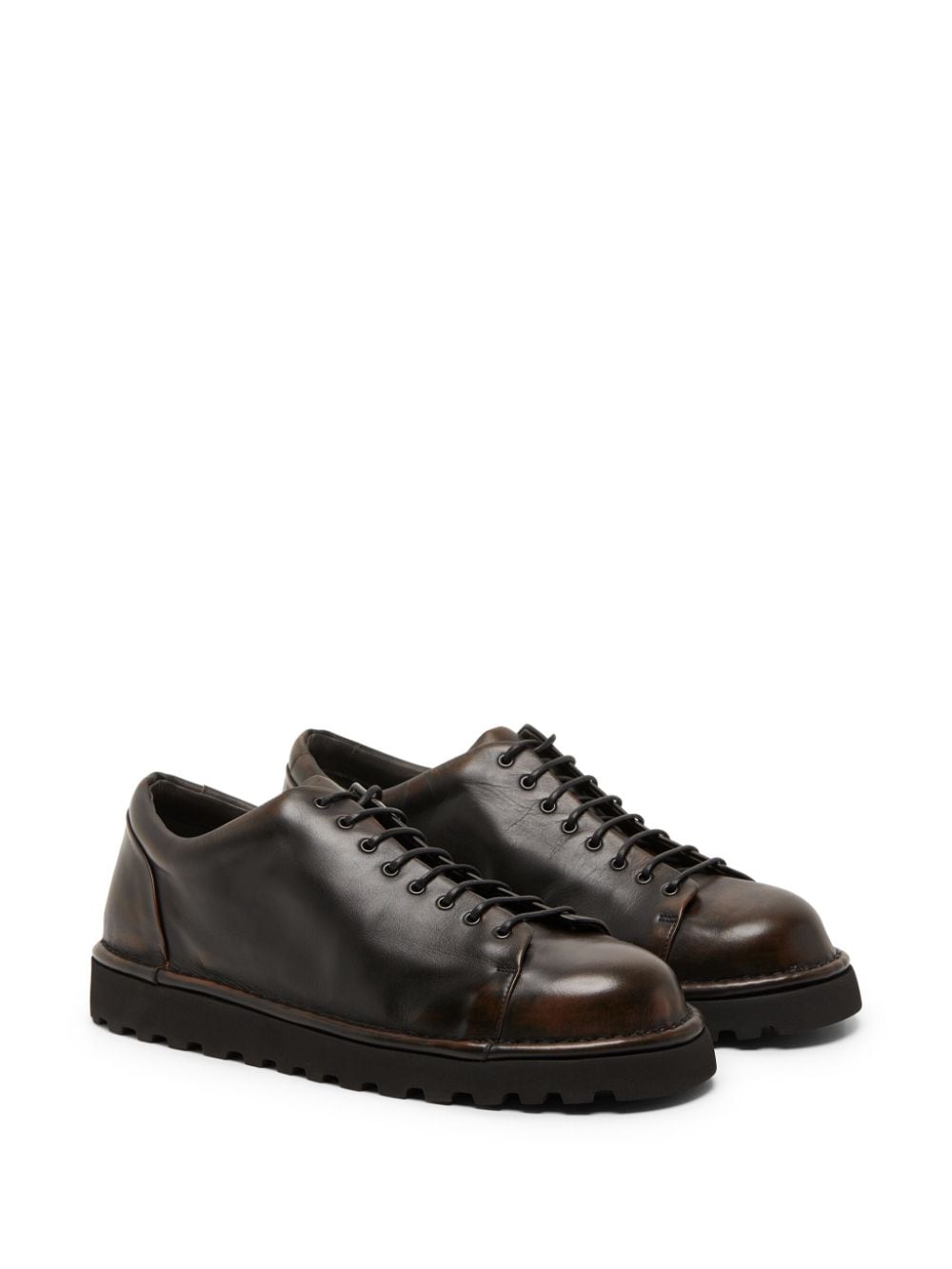 Shop Marsèll Pallotola Pomice Leather Derby Shoes In Brown
