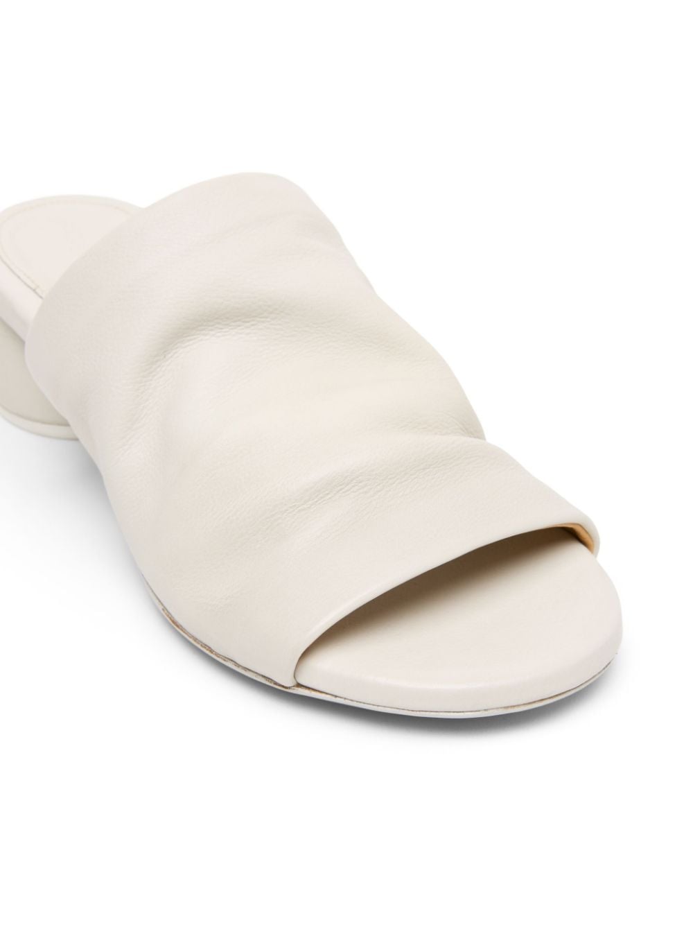 Shop Marsèll Otto Ruched Leather Mules In White