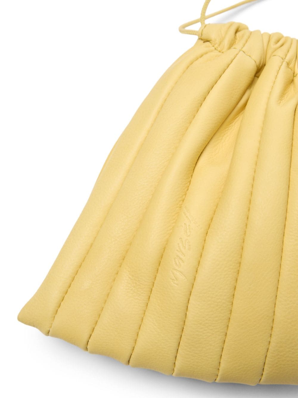 Shop Marsèll Arriccio Pleated Leather Clutch In Yellow