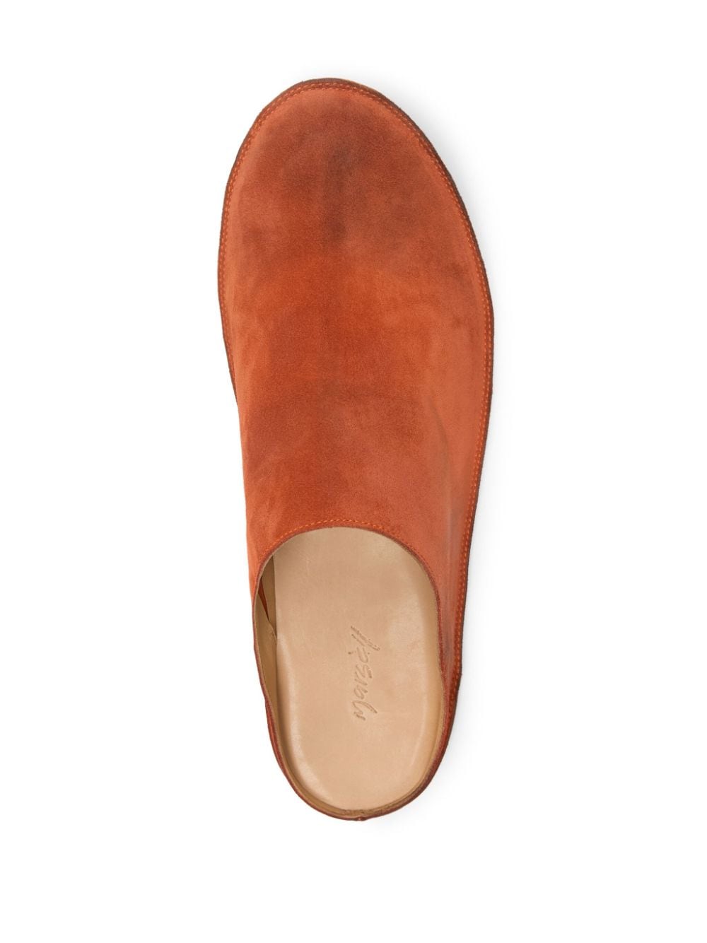 Shop Marsèll Suede Round-toe Slippers In Brown