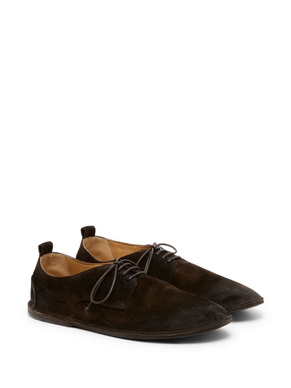 Shop Marsèll Strasacco Leather Derby Shoes In 褐色