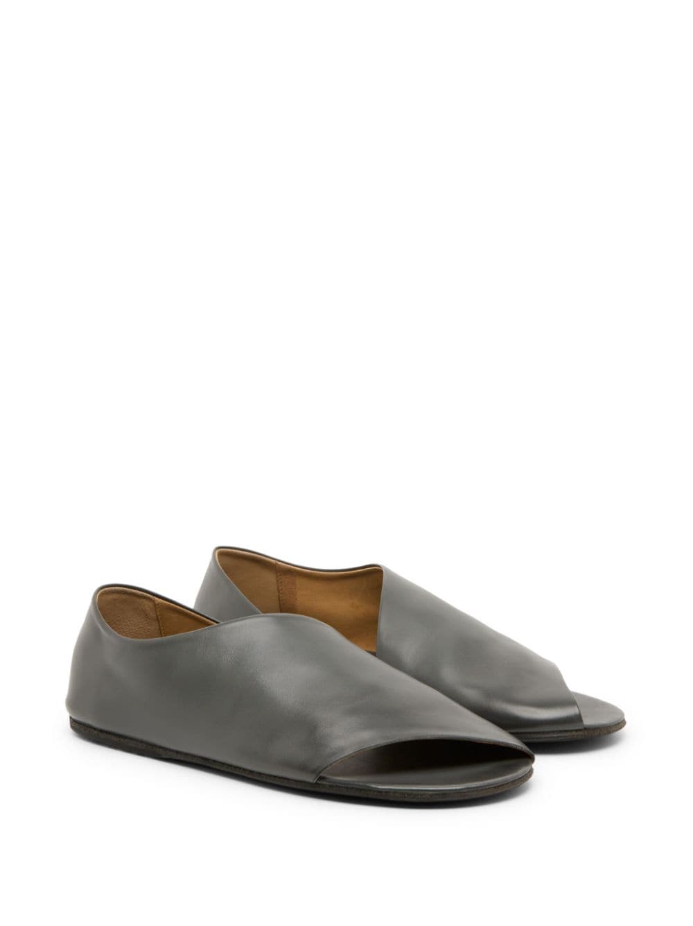 Shop Marsèll Arsella Leather Sandals In Grey