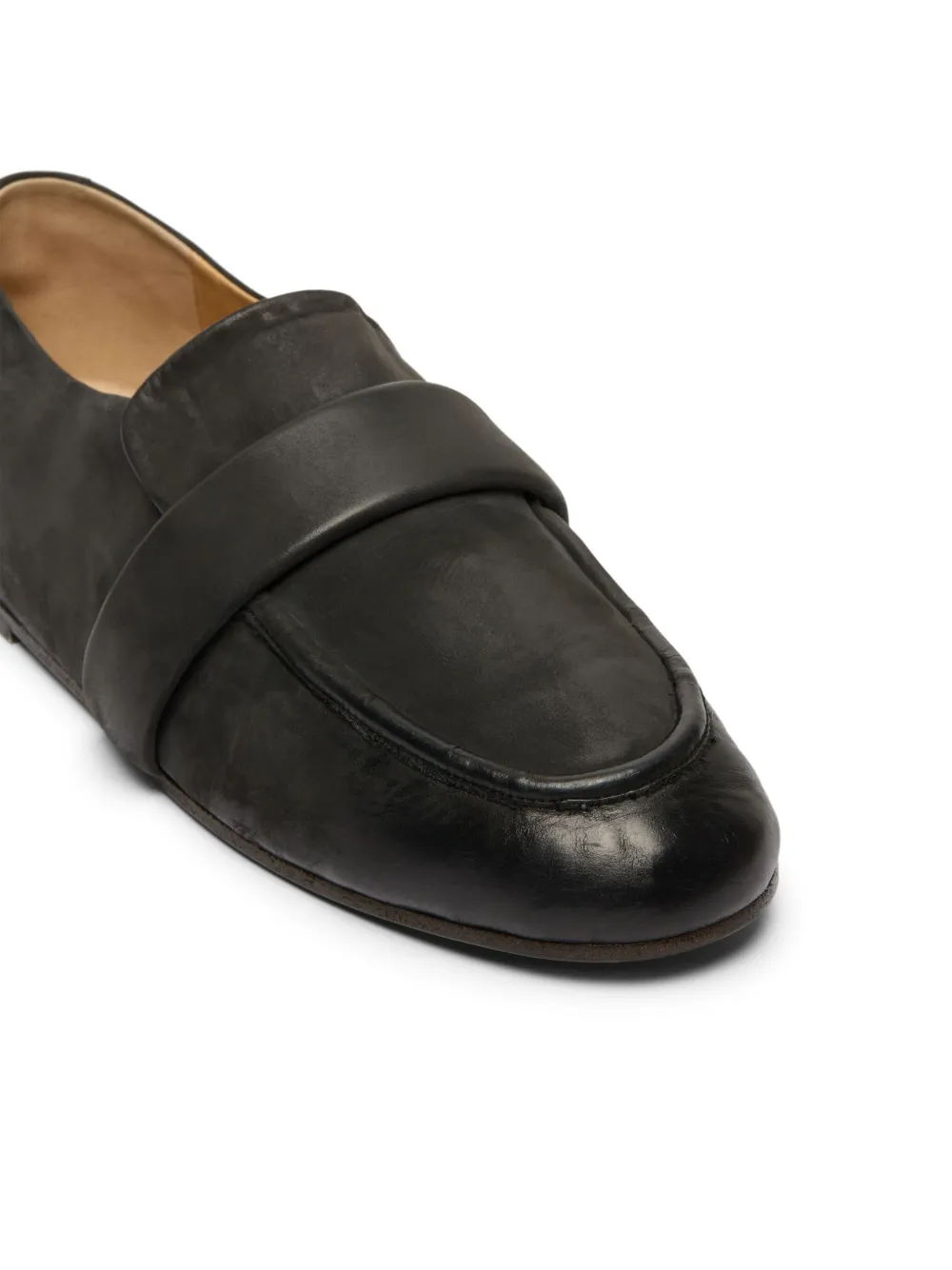 Shop Marsèll Round-toe Leather Loafers In Black