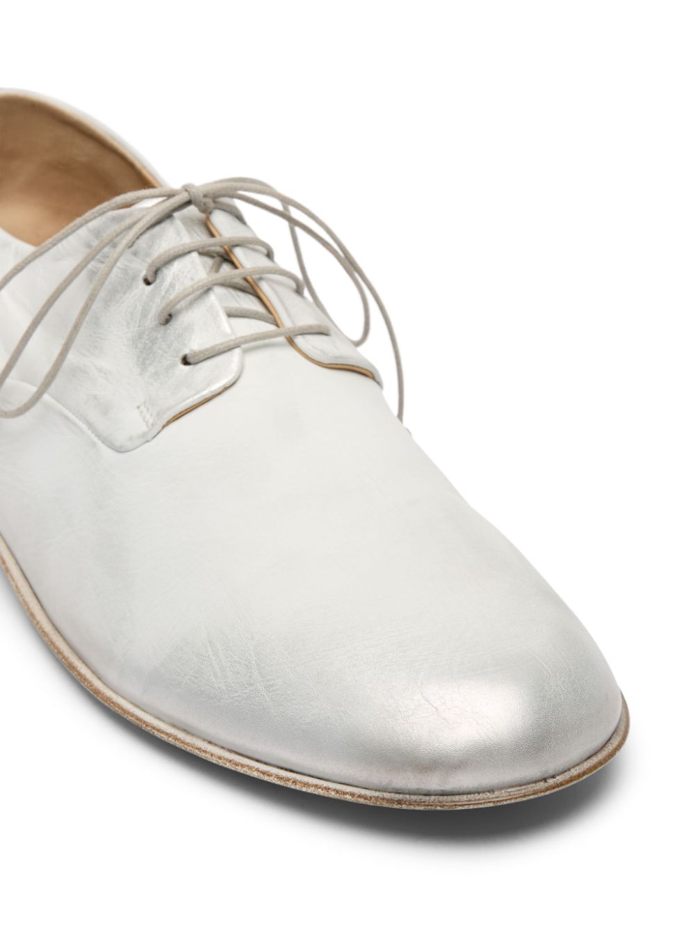 Shop Marsèll Stucco Leather Derby Shoes In Silver