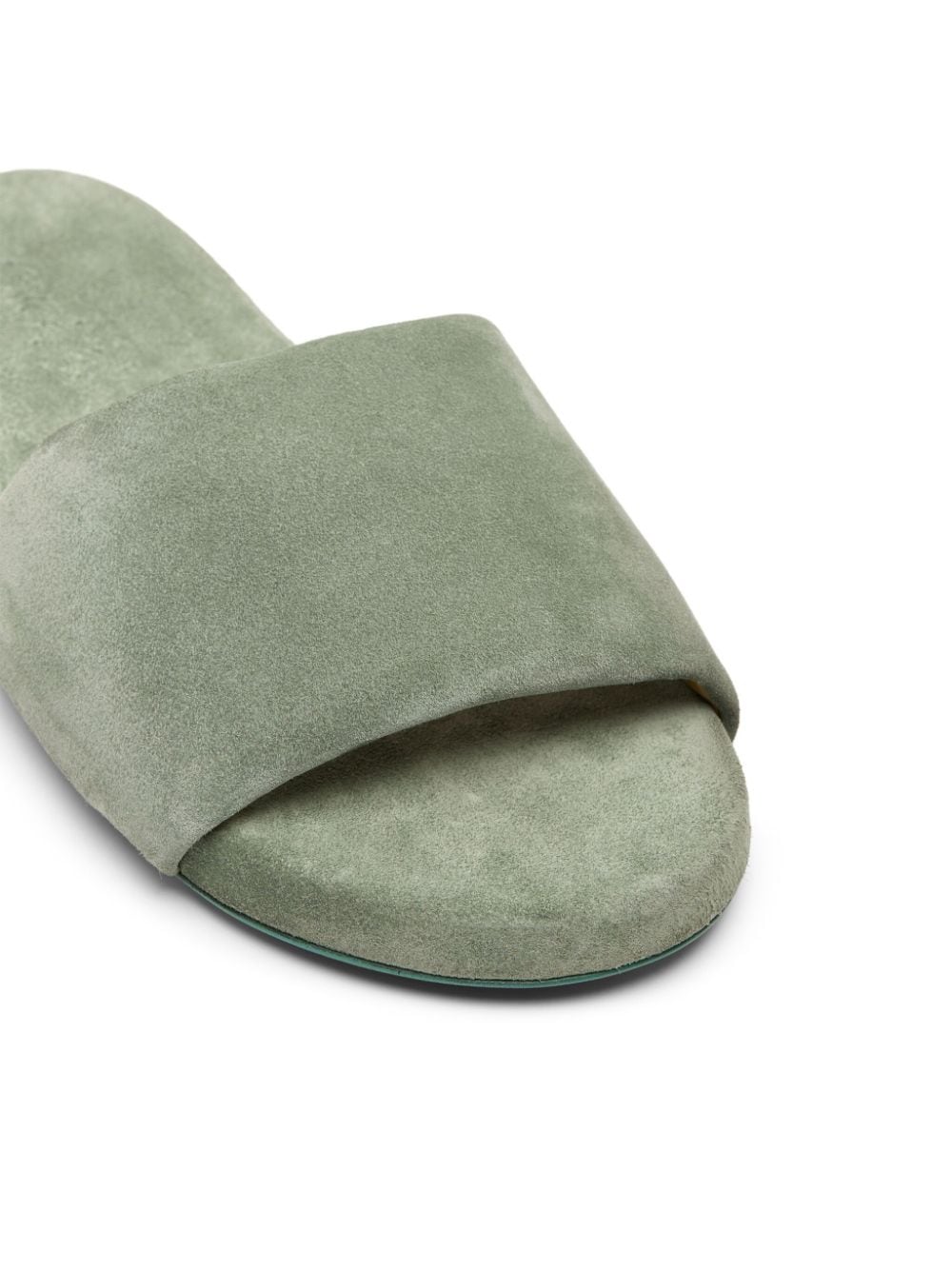 Shop Marsèll Padded Suede Slides In Green
