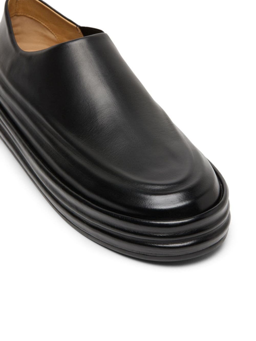 Shop Marsèll Flatform Slip-on Leather Sneakers In Black