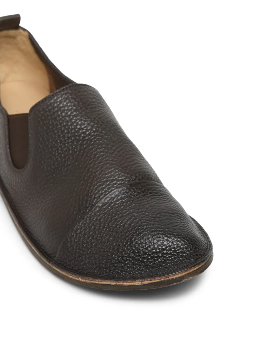 Marsèll Strassaco Grained-leather Loafers In Brown