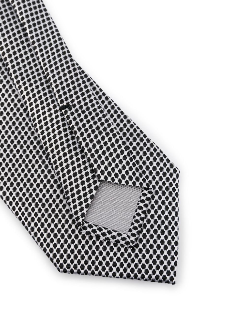 Shop Tom Ford Geometric-embroidery Silk Tie In Silver