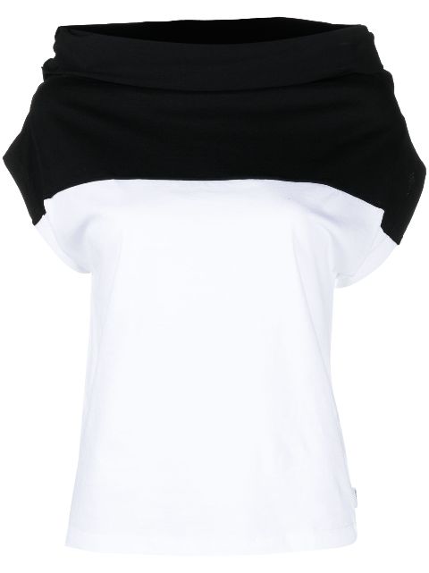 MM6 Maison Margiela panelled-design cotton T-shirt Women