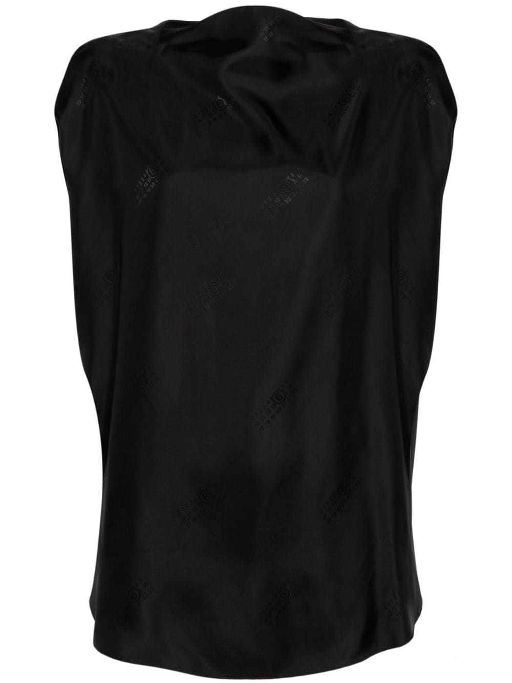 Mm6 Maison Margiela Numbers-motif Sleeveless Blouse In Black