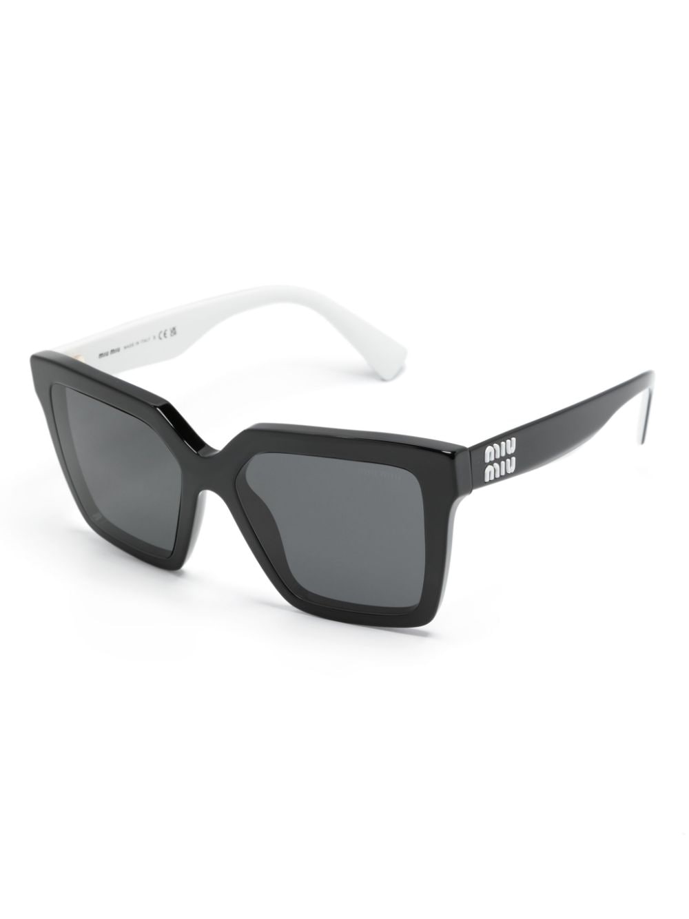 Shop Miu Miu Miu Glimpse Square-frame Sunglasses In Black