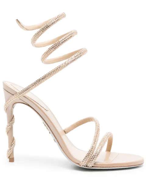 René Caovilla Margot 105mm crystal sandals