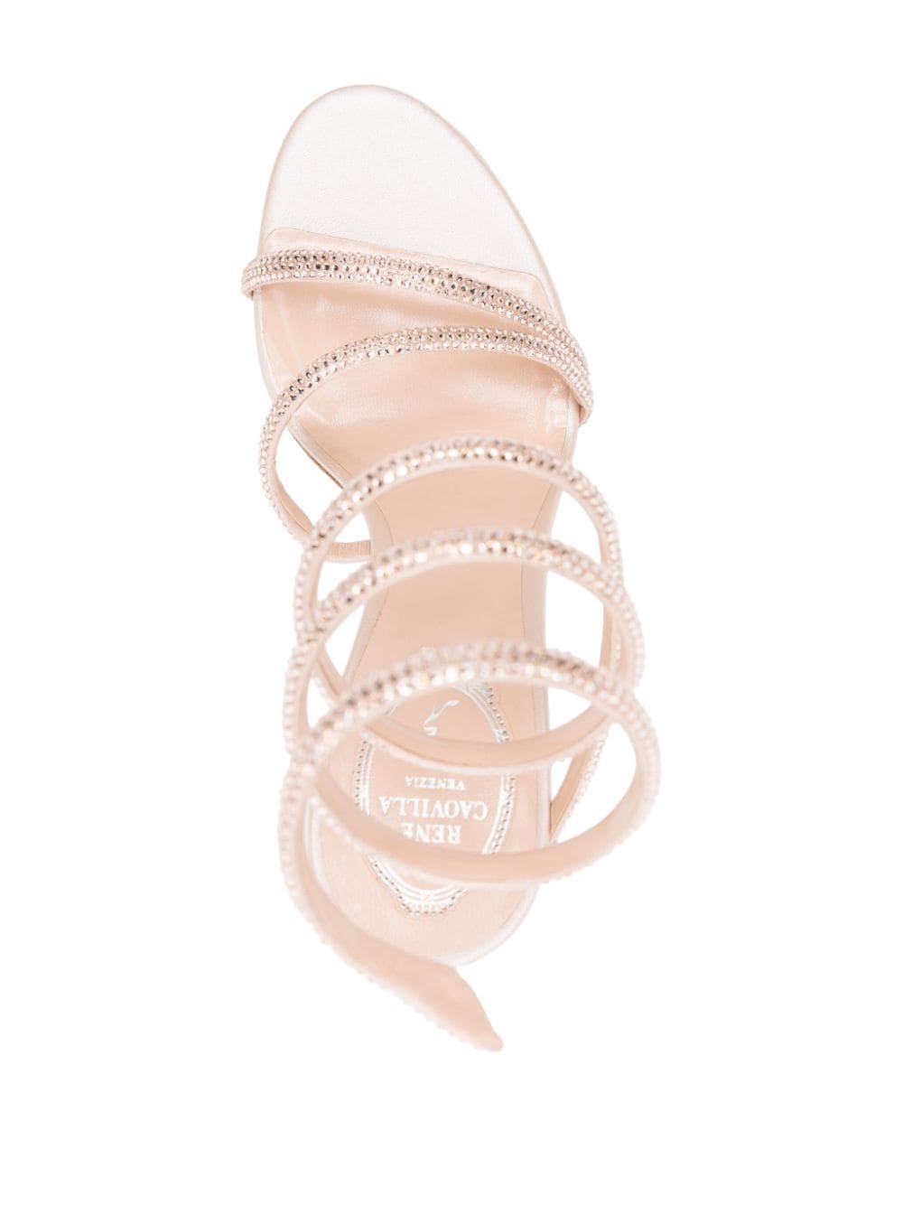Shop René Caovilla Margot 105mm Crystal Sandals In Neutrals