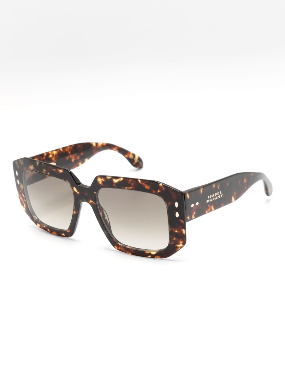 Shop Isabel Marant Eyewear Logo-print Square-frame Sunglasses In Brown