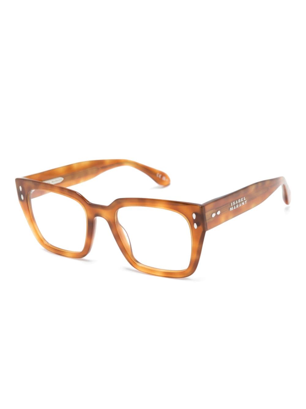 Shop Isabel Marant Eyewear Logo-print Square-frame Glasses In Brown