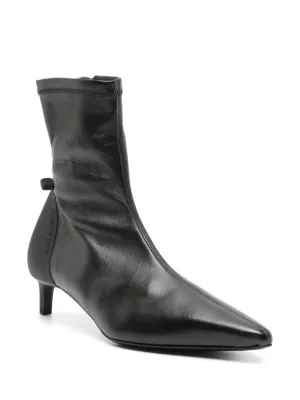 ミドルブーツ COURREGES Women Boots 423SAB014CV0023 9999 Black ショートブーツ・ブーティ Courreges Black leather ankle boots