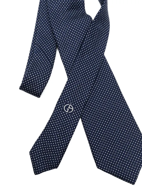 Giorgio Armani logo appliqu polka dot Tie Farfetch