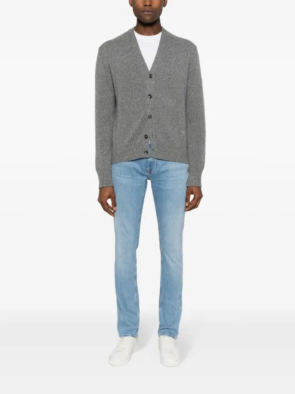 7 For All Mankind logo-patch whiskering-effect slim-cut 7 For All Mankind logo-patch whiskering-effect slim-cut
