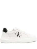 Calvin Klein logo-print leather sneakers - White