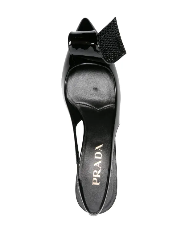 PRADA スリングバックシューズ 37 黒 PRADA プラダ スリングバックパンプス 37