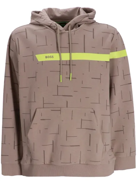 BOSS Saggy logo-print hoodie