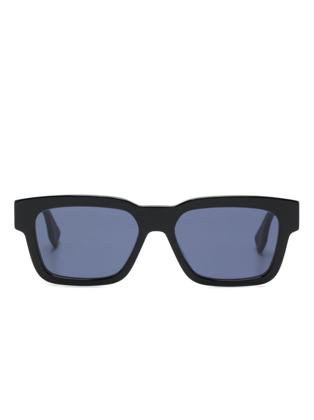 Fendi Eyewear Zonnebril met rechthoekig montuur en logoplakkaat Zwart
