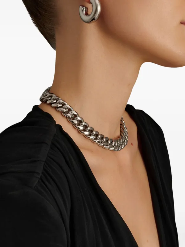 Nialaya Jewelry Cuban-link Choker Necklace | Silver | FARFETCH ZA