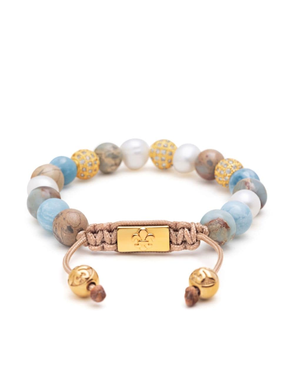 Shop Nialaya Jewelry Pearl-larimar-opal Beaded Bracelet In Blue